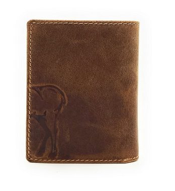JOCKEY CLUB Geldbörse echt Leder Portemonnaie mit RFID Schutz Motiv Hirsch, ideales Geschenk für Naturliebhaber und Jäger