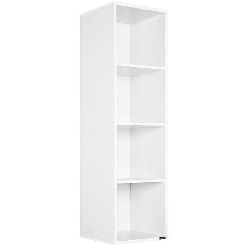 Casaria Bücherregal Skylar, 4 Fächer 106 x 30 x 30 cm Kippschutz Bodenschoner 40kg Belastbarkeit