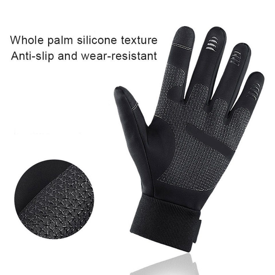 Fahrradhandschuhe Touchscreen-Handschuhe, Rutschfest, Blusmart Winterhandschuhe, Winddicht, black Warme