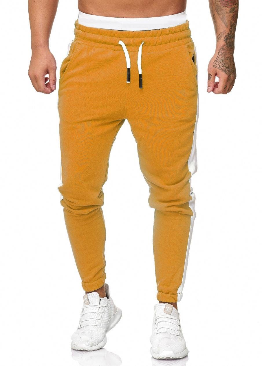 Code47 (1-tlg) Jogger Sporthose Hose Trainingshose Streetwear Jogginghose Ocker Fitness Jogginghose