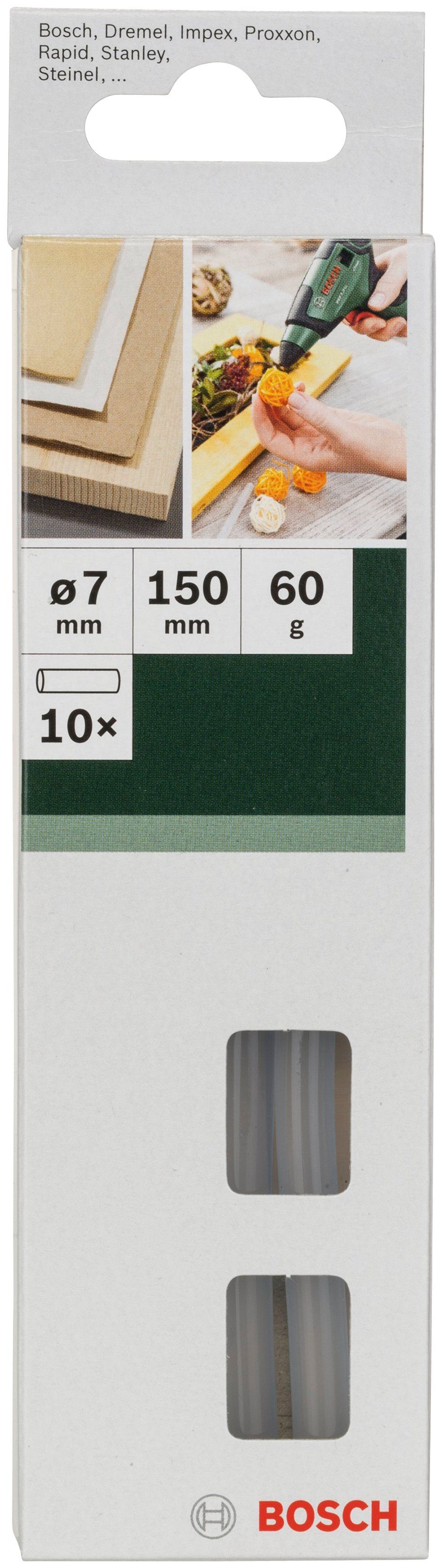 Image of Accessories 2609256A04 Heißklebesticks 7 mm 150 mm Transparent 60 g 10 St. - Bosch