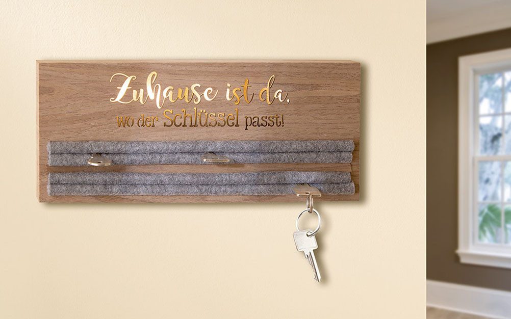 GILDE Schlüsselkasten LED Schlüsselbrett mit Spruch (1 St) günstig online kaufen