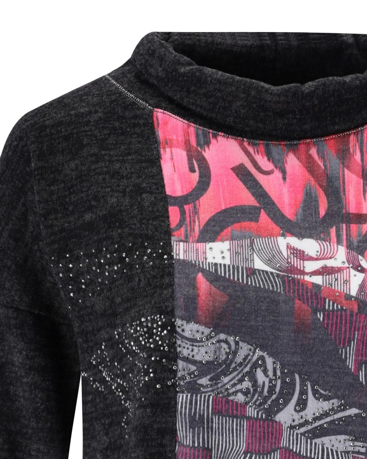 Hajo Sweatshirt Stricksweat mit halsfernem Rollkragen