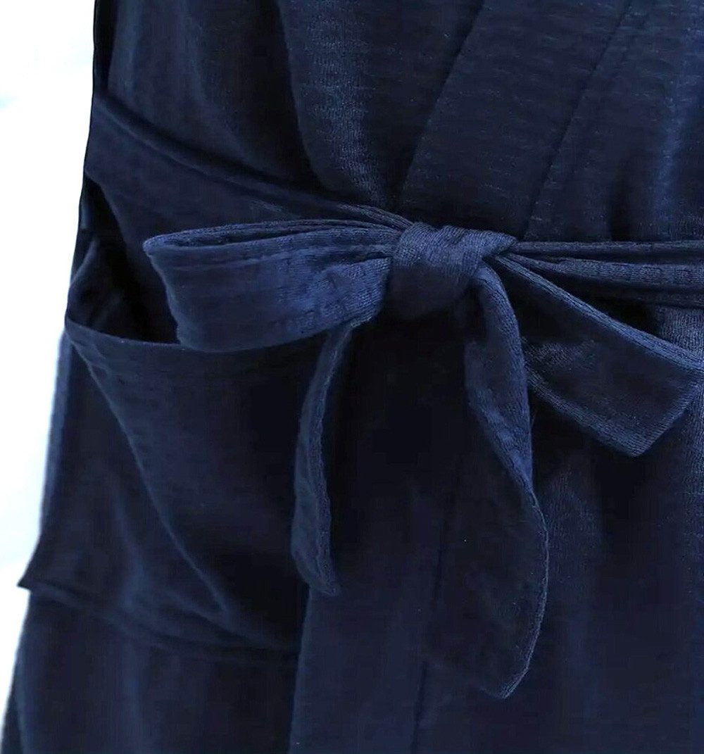 Badekönig Damenbademantel, Kapuze, Gürtel, Langform Waffelpique 100% Baumwo günstig online kaufen