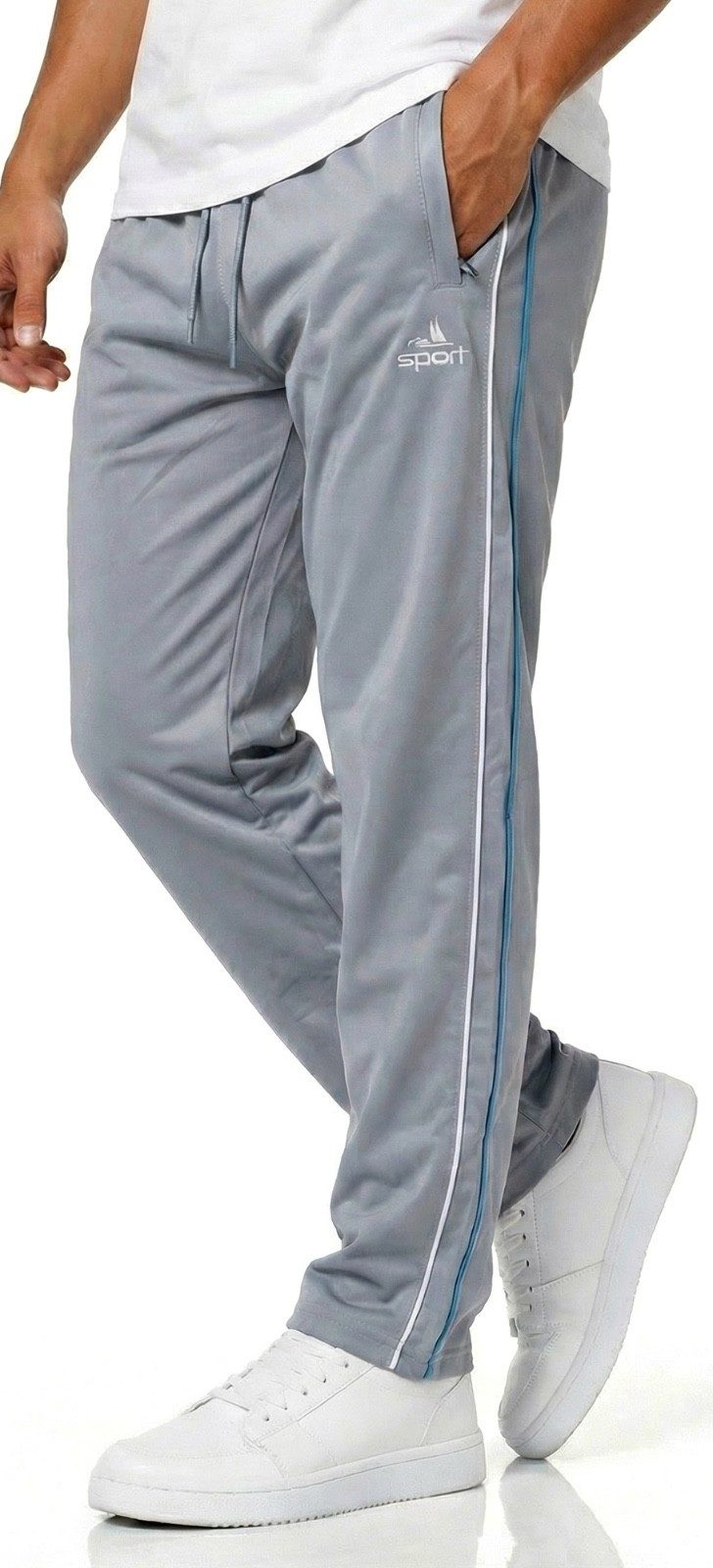 iKENNAS Sporthose Herren Jogginghose Sporthose Freizeit Lauf(Sporthose H-112) Grau 3XL