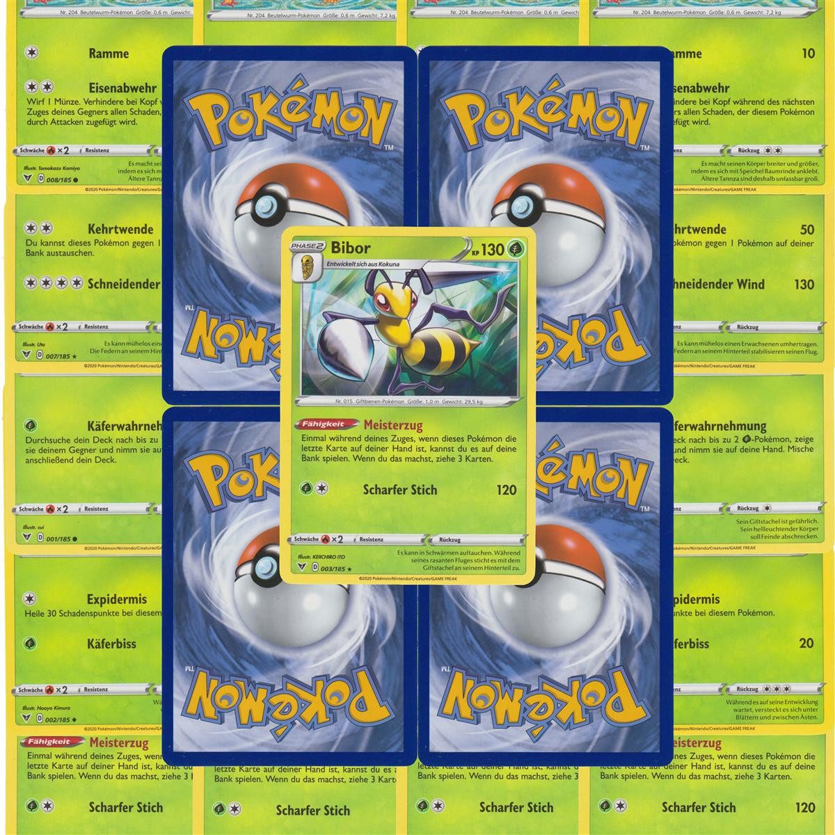 POKÉMON Sammelkarte 10 verschiedene Pflanzen Pokemon Karten inkl. Holo Karte - Deutsch von POKÉMON