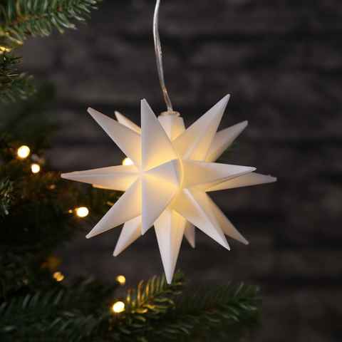 MARELIDA LED-Stern für außen LED 3D Weihnachtsstern Faltstern Hängestern Weihnachtsdeko 12cm außen, LED Classic, warmweiß (2100K bis 3000K)