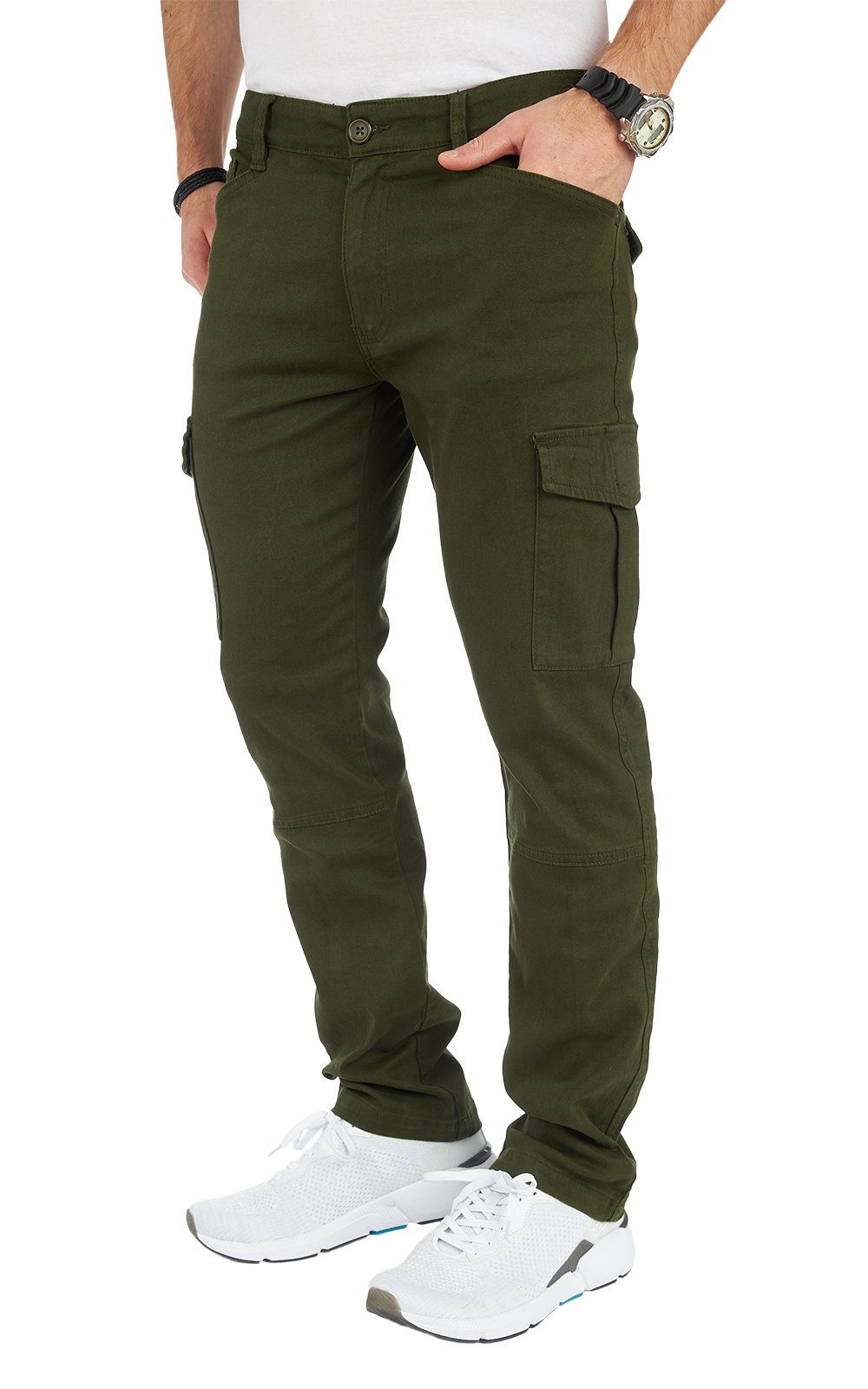 Styleko Cargohose 8010 Styleko Cargohose Hose Green Cargohose Cargohose Dark Herren Chino männer