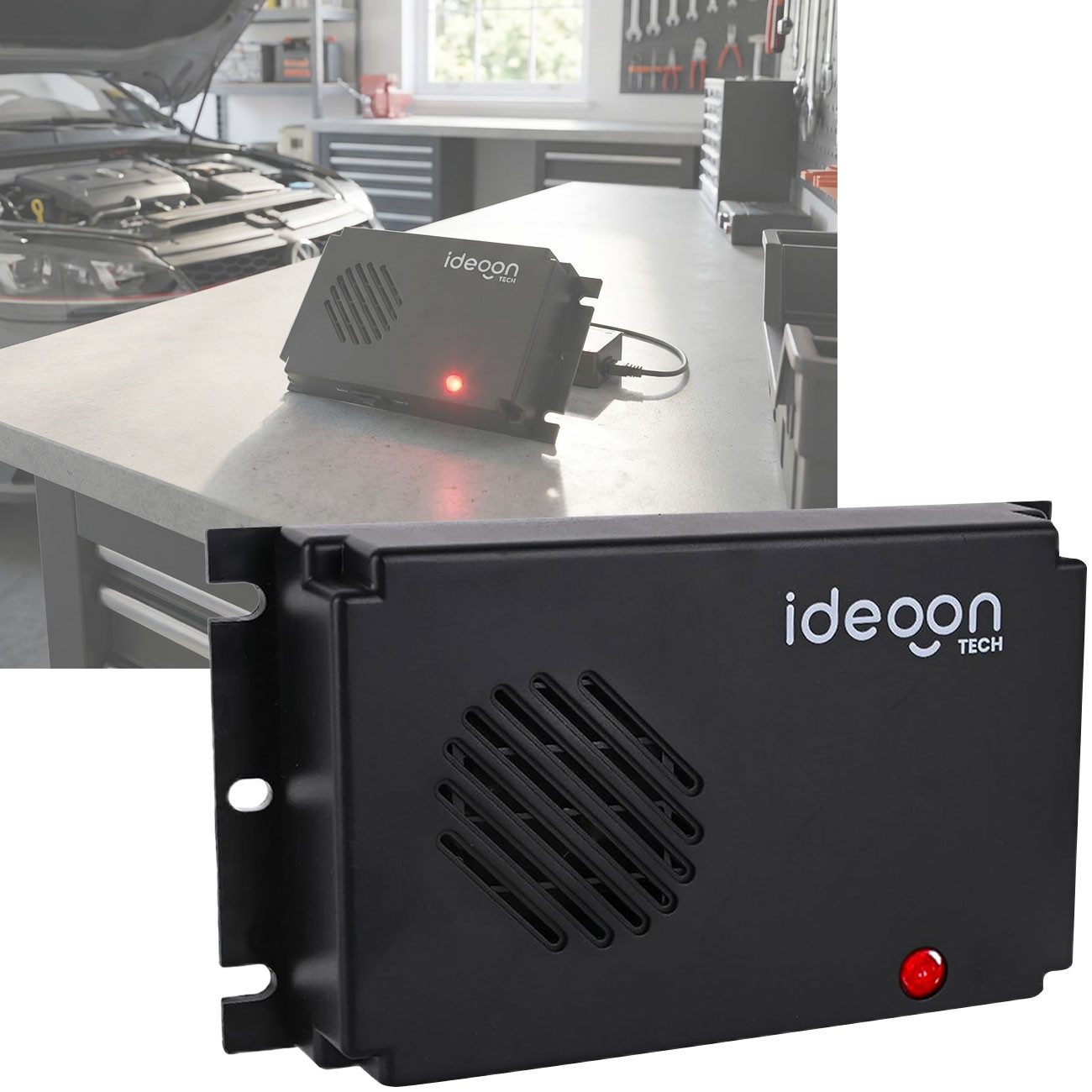 shop'n smile ideoon Ultraschall-Tierabwehr Marderschreck Auto Ultraschall – Batteriebetrieben & Hitzebeständig, 1-tlg., Marder-Vertreiber: Wirkungsbereich für ca. 40 m²