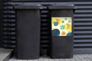 MuchoWow Wandsticker Sommer - Flecken - Formen - Pastell (1 St), Mülleimer-aufkleber, Mülltonne, Sticker, Container, Abfalbehälter