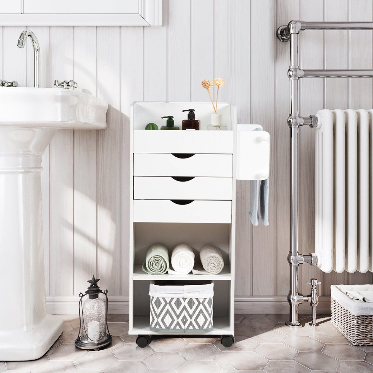 COSTWAY Rollcontainer »Aktenschrank Schubladenschrank Büroschrank