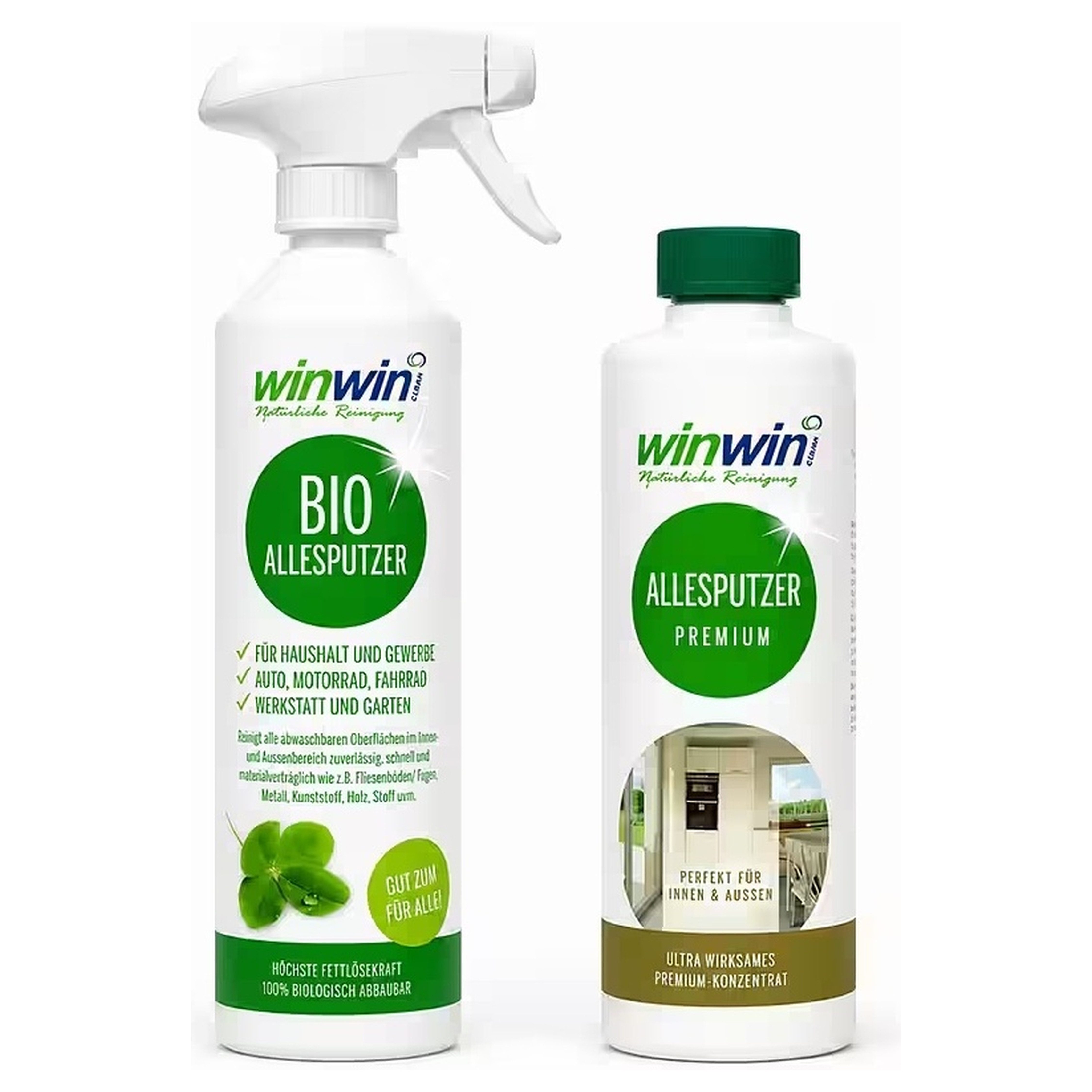 winwinCLEAN Allesputzer PREMIUM 500ml + Dosier-/ Sprühflasche Universalreiniger (1x Allesputzer PREMIUM 500ml, 1x Dosier-/ Sprühflasche 500ml Reinigt Haus,Fenster,Küche,Bad,Boden,Auto,Textil,Leder,Holz,Werkstatt)