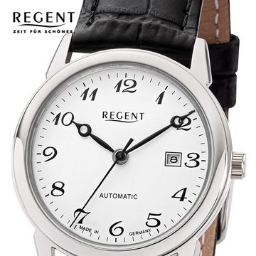 Regent Quarzuhr Regent Damen Armbanduhr Analoganzeige, Damen Armbanduhr rund, mittel (ca. 32mm), Lederbandarmband