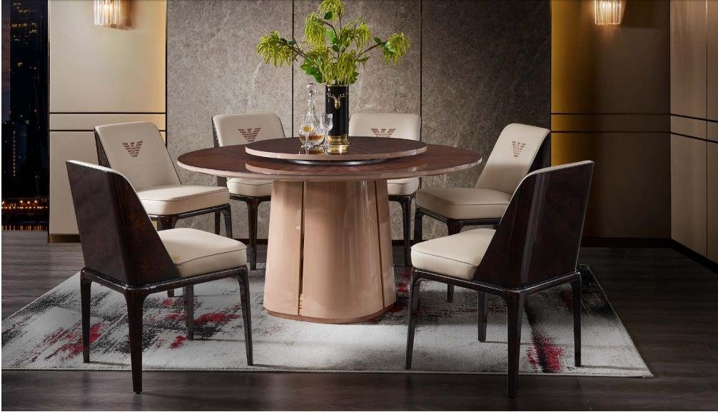 JVmoebel Esstisch, Runder Braun Esstisch Möbel Design Tische Esszimmer Luxus Tisch