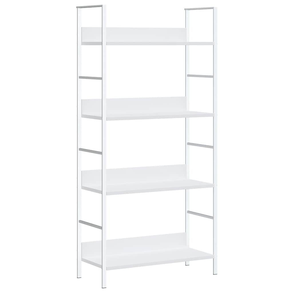vidaXL Bücherregal Bücherregal 4 Regalböden Weiß 60×27,6×124,5 cm Holzwerkstoff, 1-tlg.