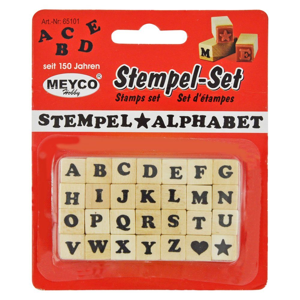 MEYCO Hobby Stempel Stempel Set ABC Buchstaben, 28 Stempel per Set