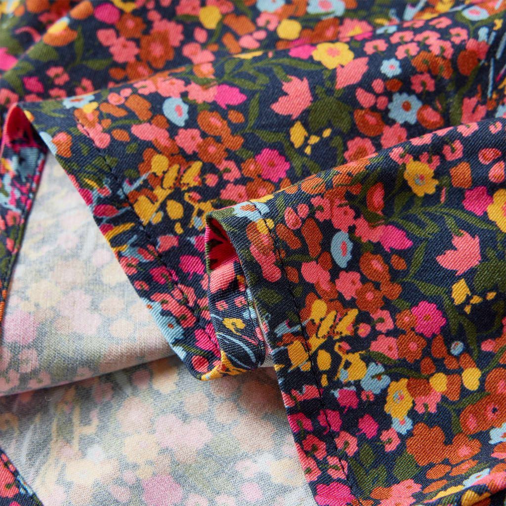 vidaXL Druckkleid Kinderkleid mit Langen Ärmeln Mehrfarbig 116