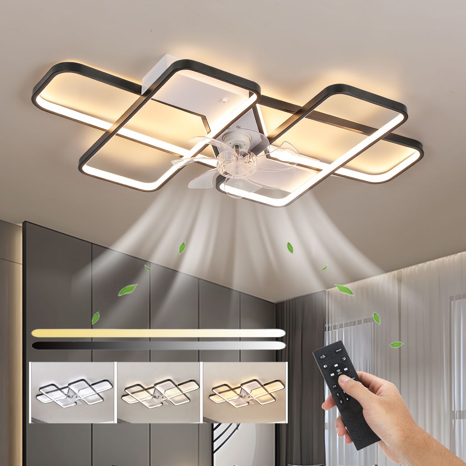 WILGOON Deckenleuchte Deckenleuchte mit Ventilator, leise, günstig online kaufen