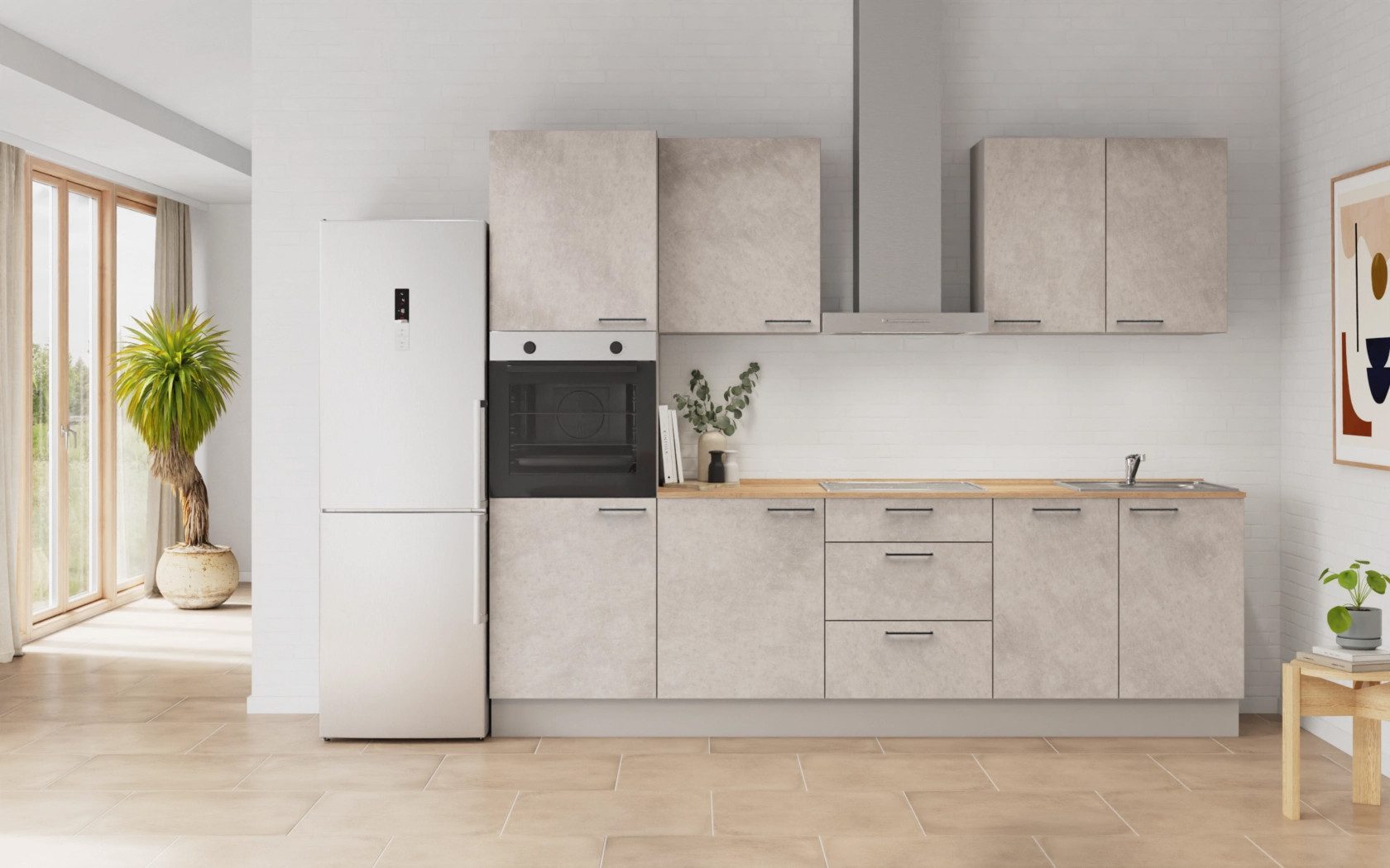nobilia® Küchenzeile Norr, individuell anpassbar, gratis Küchenplanung mit Profis, (Breite 270 cm), vormontiert, wahlw. mit E-Geräten, inkl. Lieferung