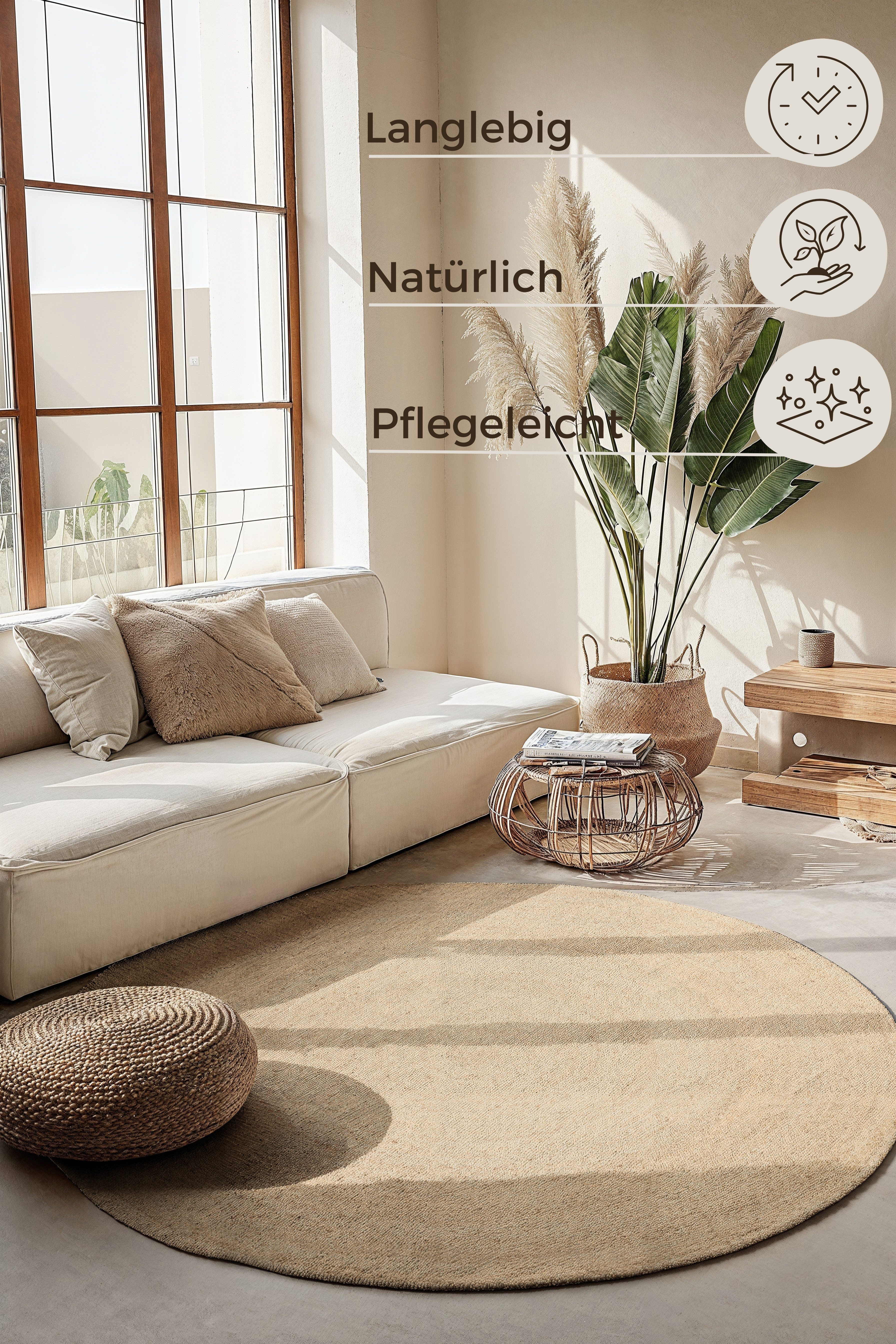 HANSE Home Teppich Rangpur Juteteppich, in rund und oval, oval, Höhe: 10 mm, handgewebt, 100% Jute, Natur, Wohnzimmer, Flur, Boho, Skandi
