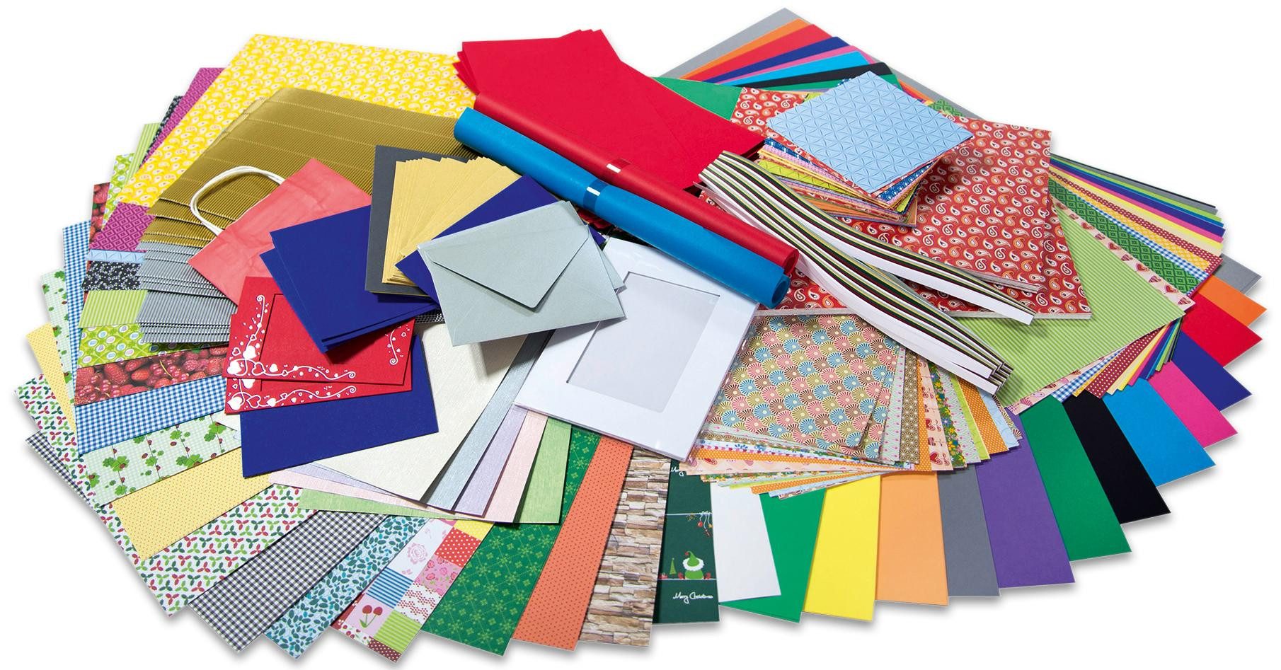 Folia Bastelkartonpapier Überraschungs-Papierpaket