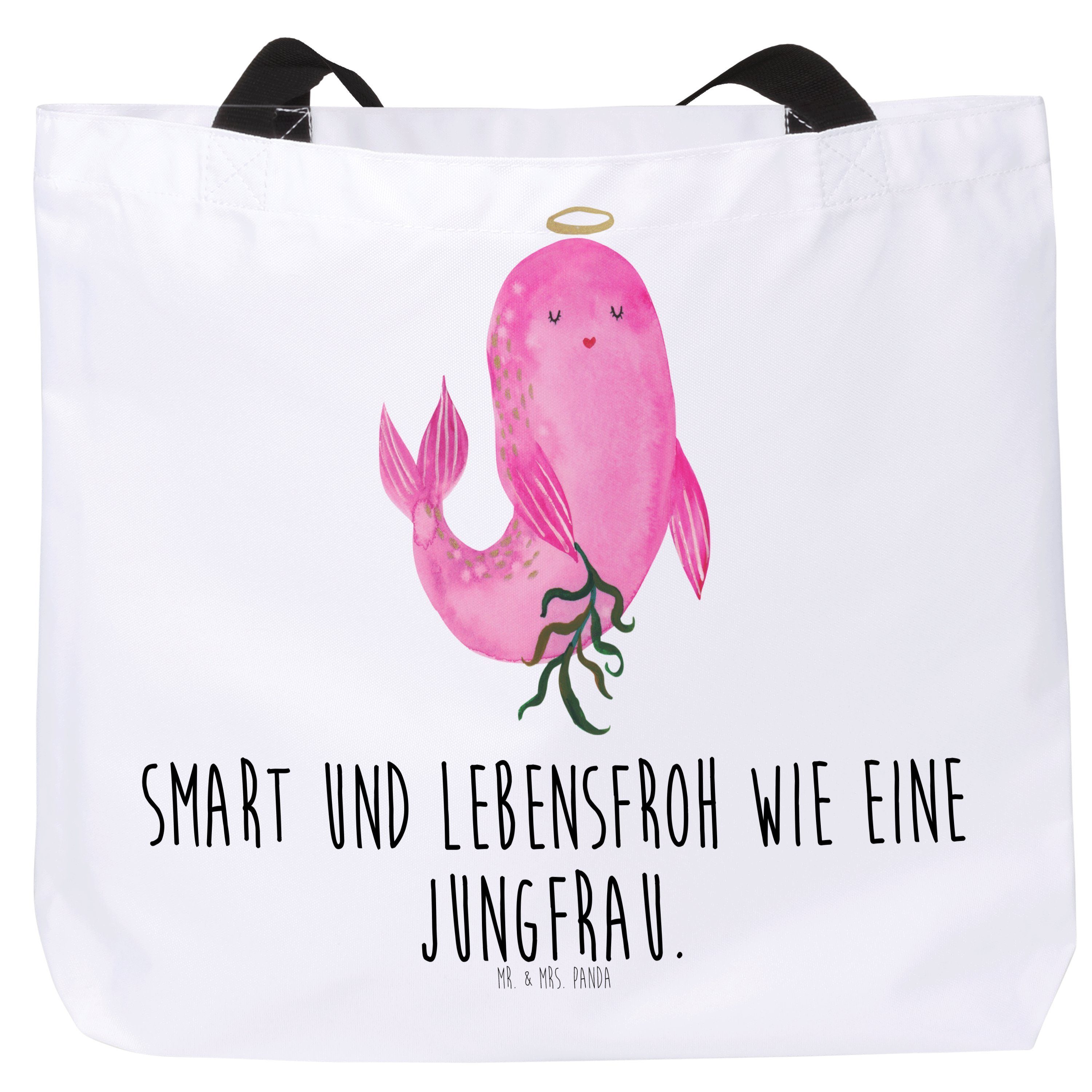 & Einkaufstasche, Geschenk, Shopper Mr. Strandtasche (1-tlg) - Jungfrau Sternzeichen - Weiß Mrs. Panda