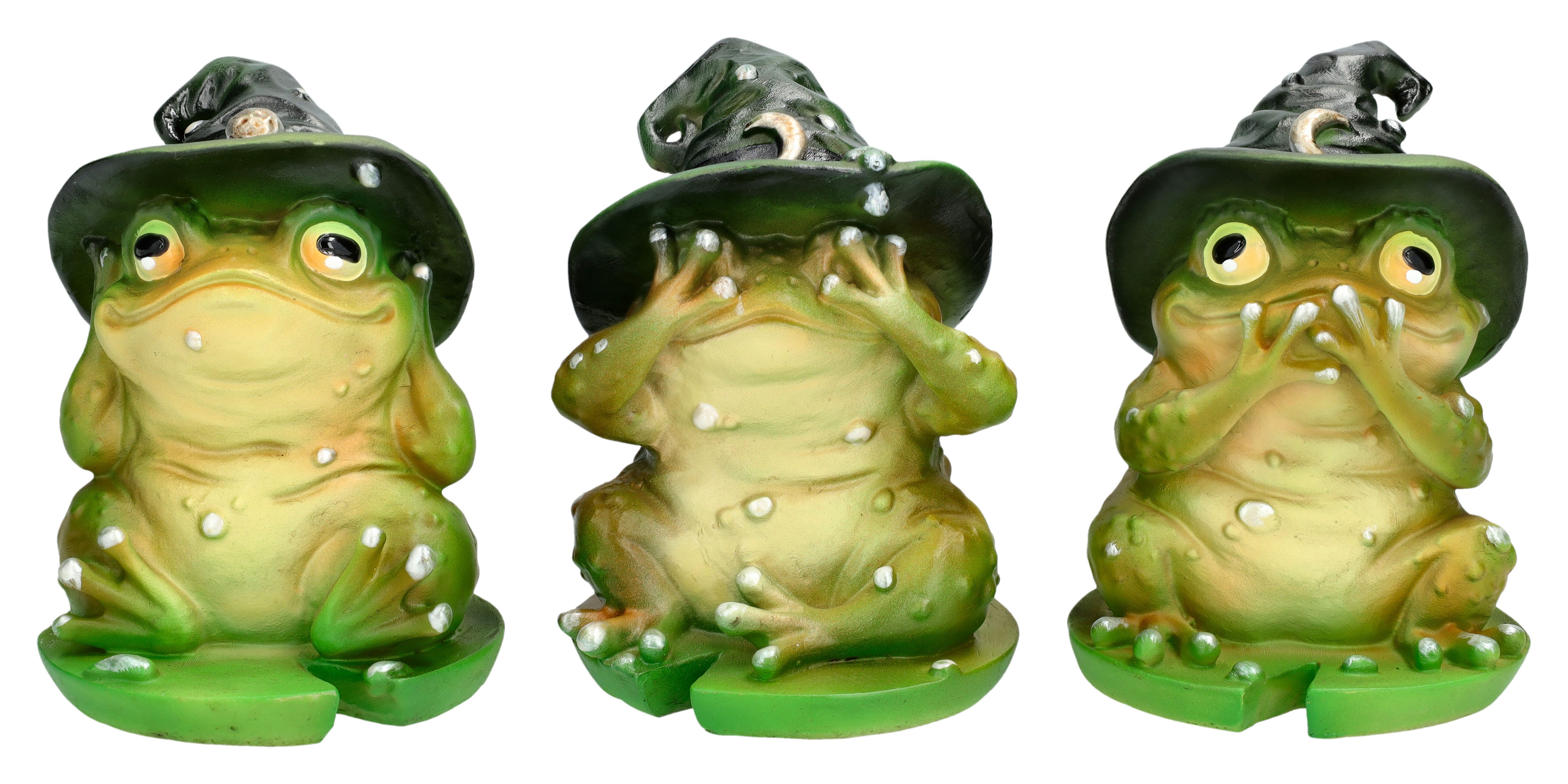 Tierfigur Drei Hexen Kröten – Figuren Set Dekofigur Fantasy Statue 10,5cm Frosch