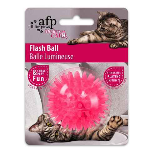 all for paws Tierball Modern Cat - Flash Ball -, Gummi, Katzenspielzeug Ball mit Blinkfunktion - rosa