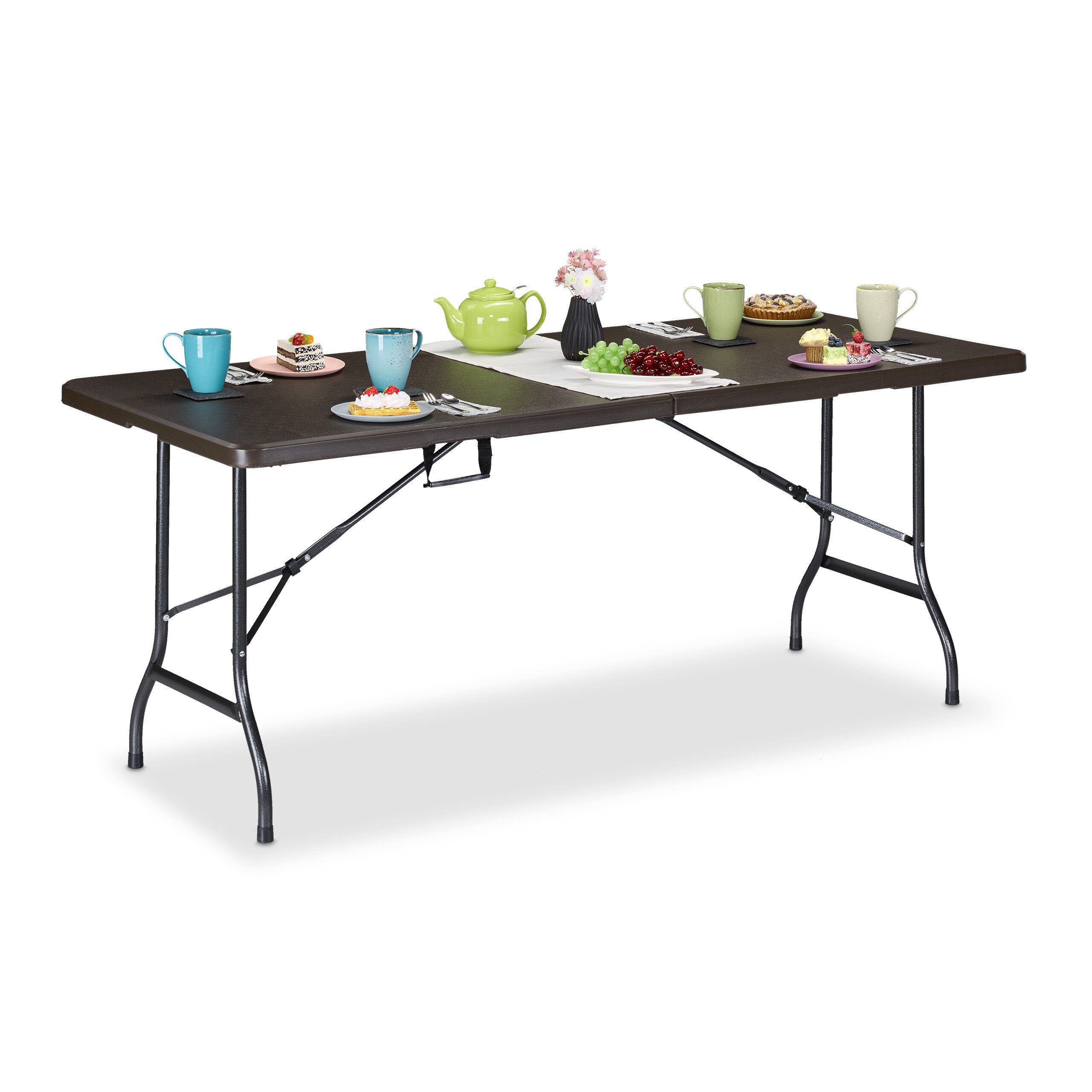 relaxdays Gartentisch klappbar, Braun günstig online kaufen