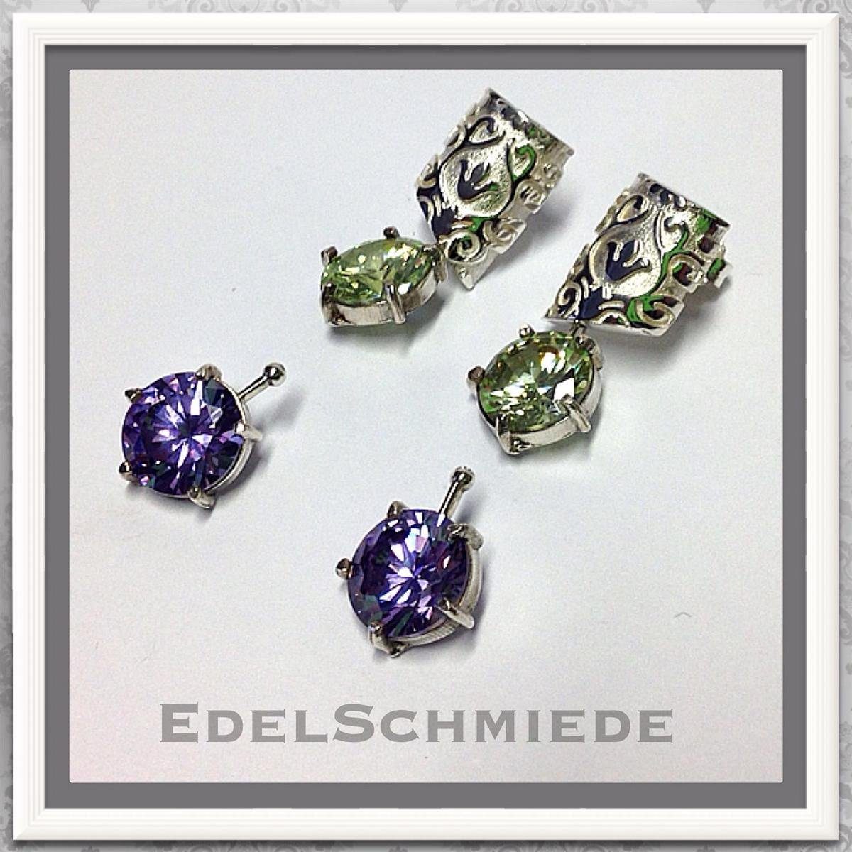 Ohrstecker-Set Edelschmiede925 Silberohrstecker 925 mit Wechselelement - Zirkonia