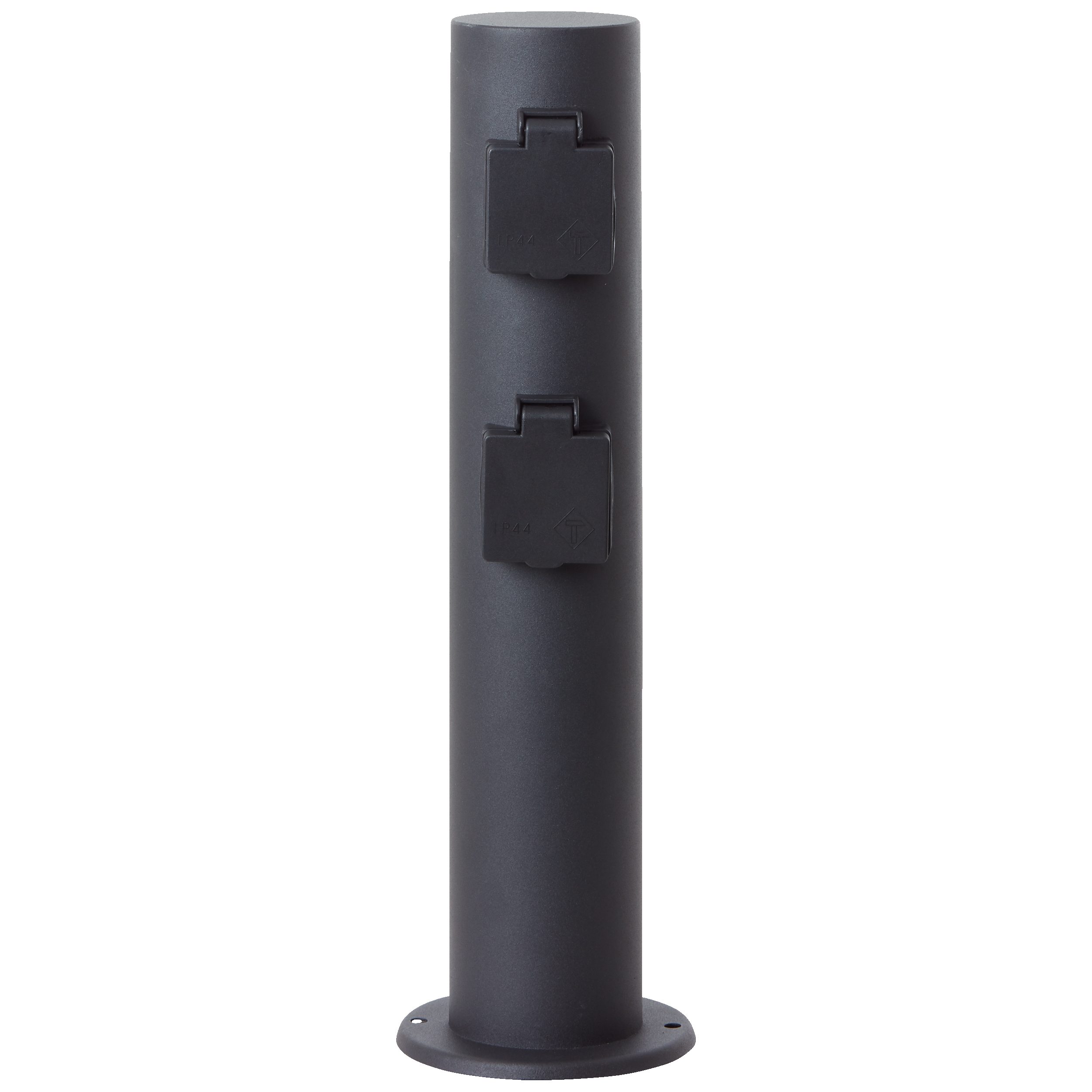 Lightbox Gartensteckdose, moderner Außensteckdosensockel - spritzwassergeschützt 40 cm schwarz