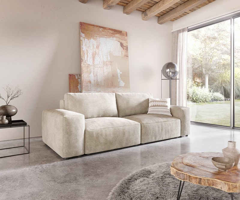 DELIFE Big-Sofa Lanzo, L Cord Beige 260x110 cm