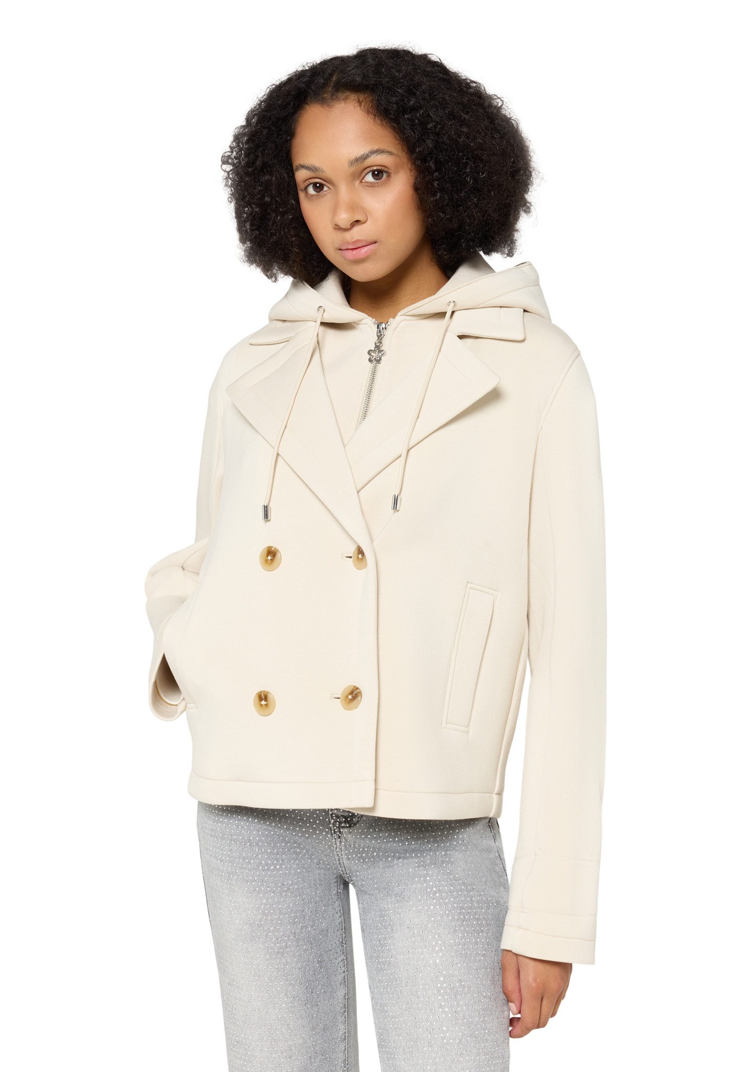 Cartoon Winterjacke Damen mit abnehmbarer Kapuze