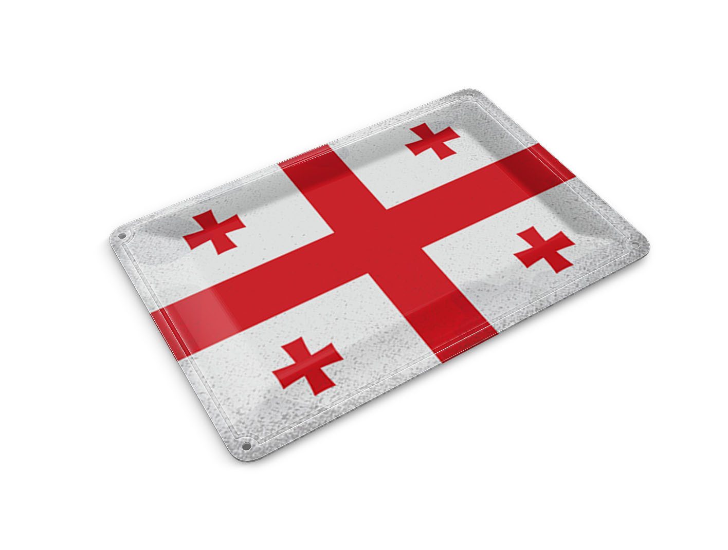 Femer GmbH Postkarte Flagge Georgien 14x10cm Flag of Georgia Vintage, unfrankiert