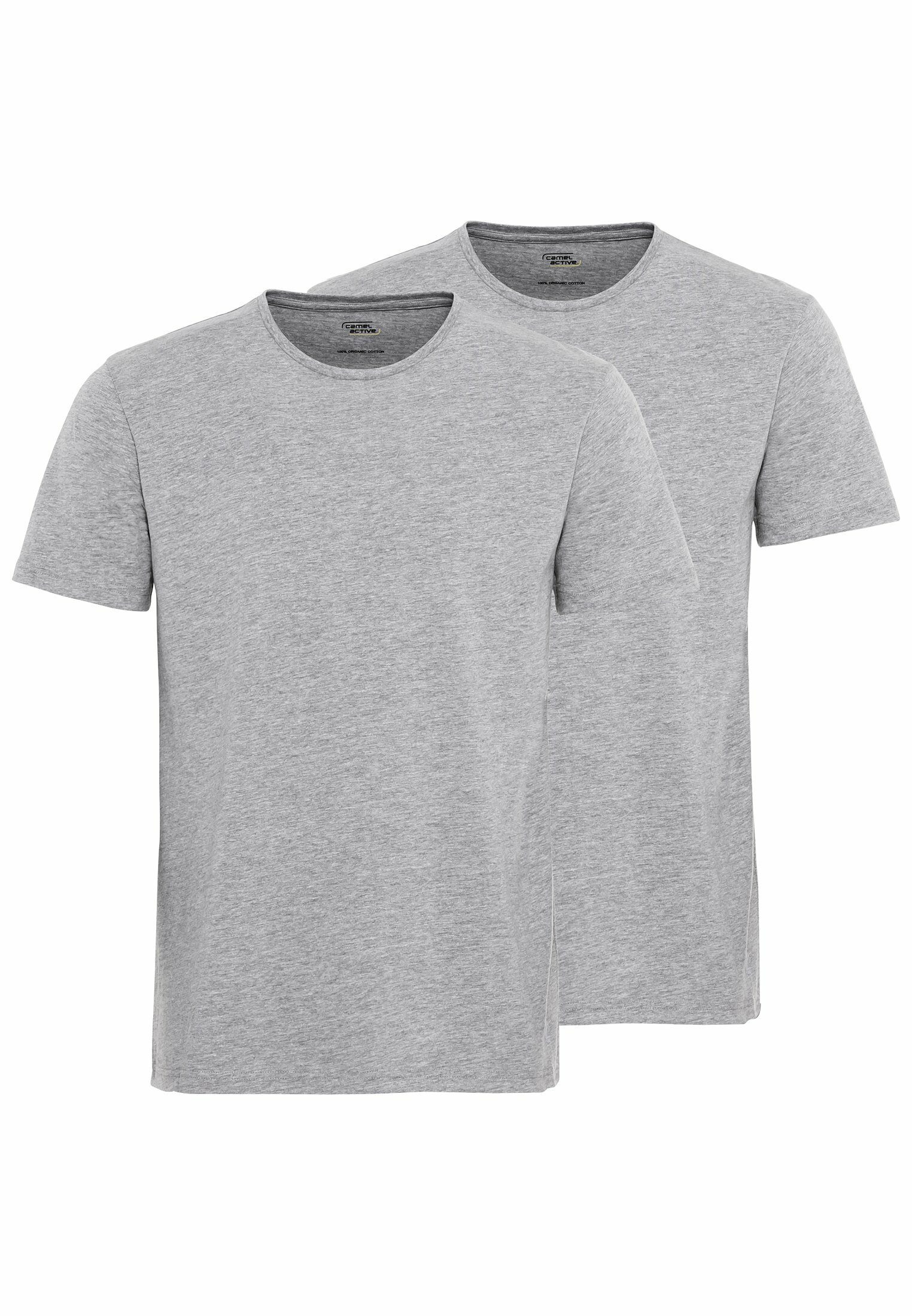 camel active Unterziehshirt aus Grau 2er (Set, 100% Cotton Pack) Organic 2-St