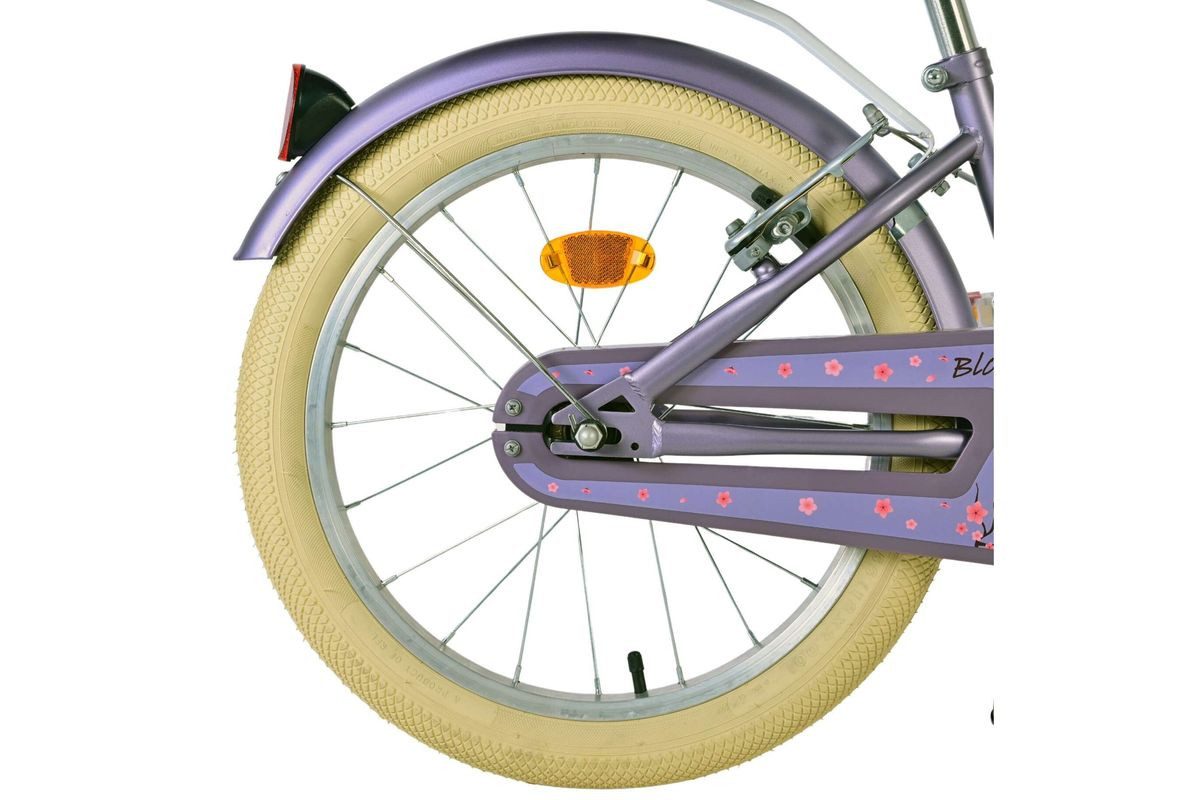 Volare Kinderfahrrad 18 Zoll Kinder Mädchen Fahrrad Mädchenfahrrad Rad Bike Blossom 51833, 1 Gang, Korb, Seitenständer, Puppensitz, Kettenschutz, Schutzbleche