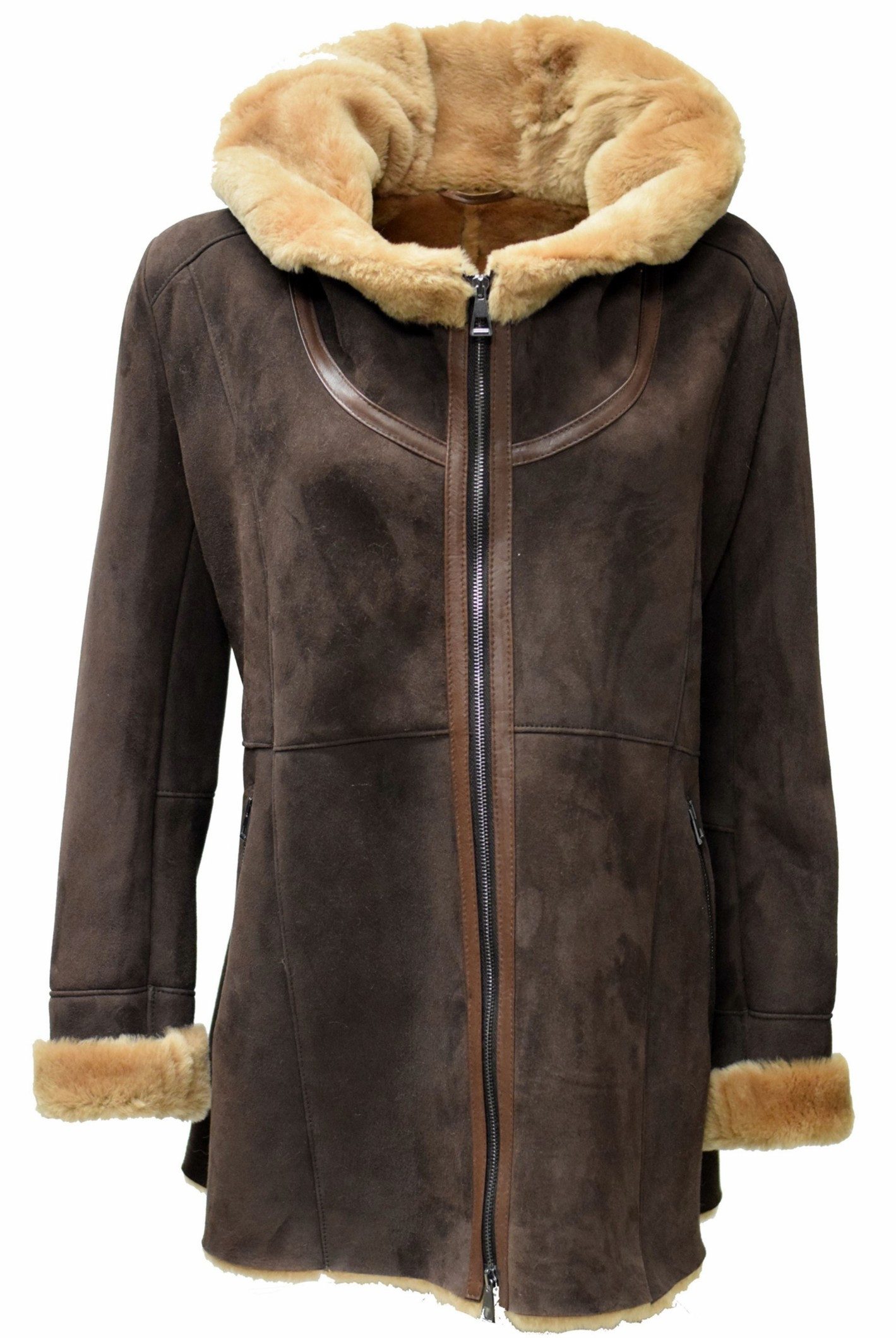Zimmert Leather Lederjacke Flora weiches Lammfell, Wintermantel, Kapuze, Sh günstig online kaufen