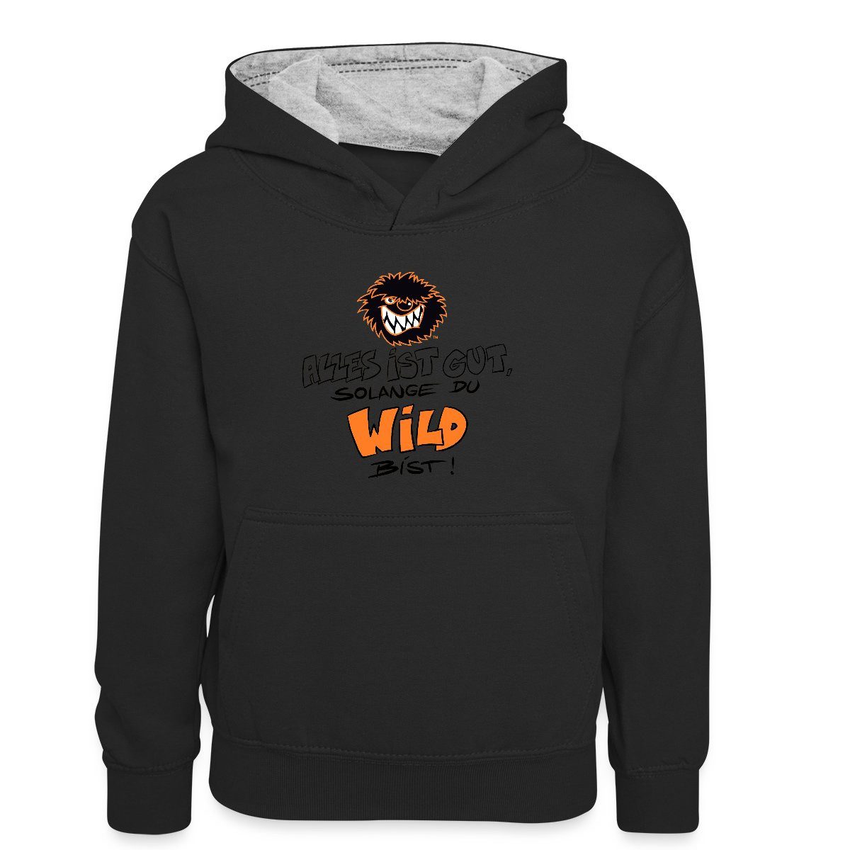 Hoodie Die Wilden Kerle Wild Spruch mit Logo Kinder Kontrast-Hoodie