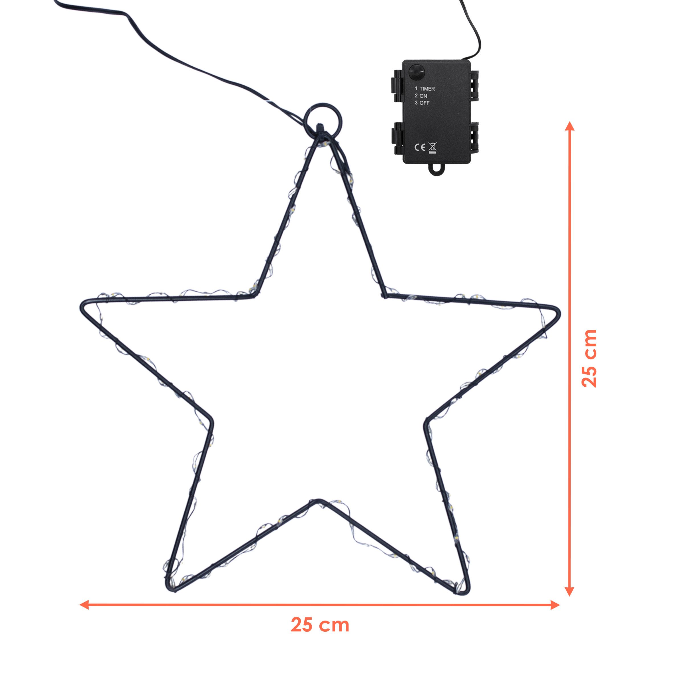 Spetebo LED-Dekofigur Metall Leuchtstern schwarz zum Hängen für Außen (Anza günstig online kaufen