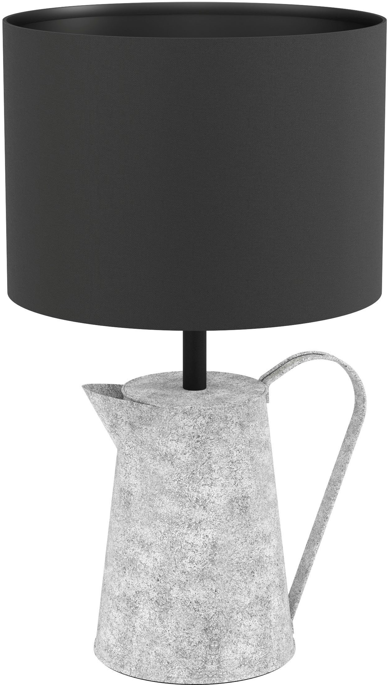 EGLO Tischleuchte aus wechselbar, in E27 und schwarz 40W - grau exkl. ohne Tischleuchte Stahl KENSAL, Leuchtmittel - Leuchtmittel