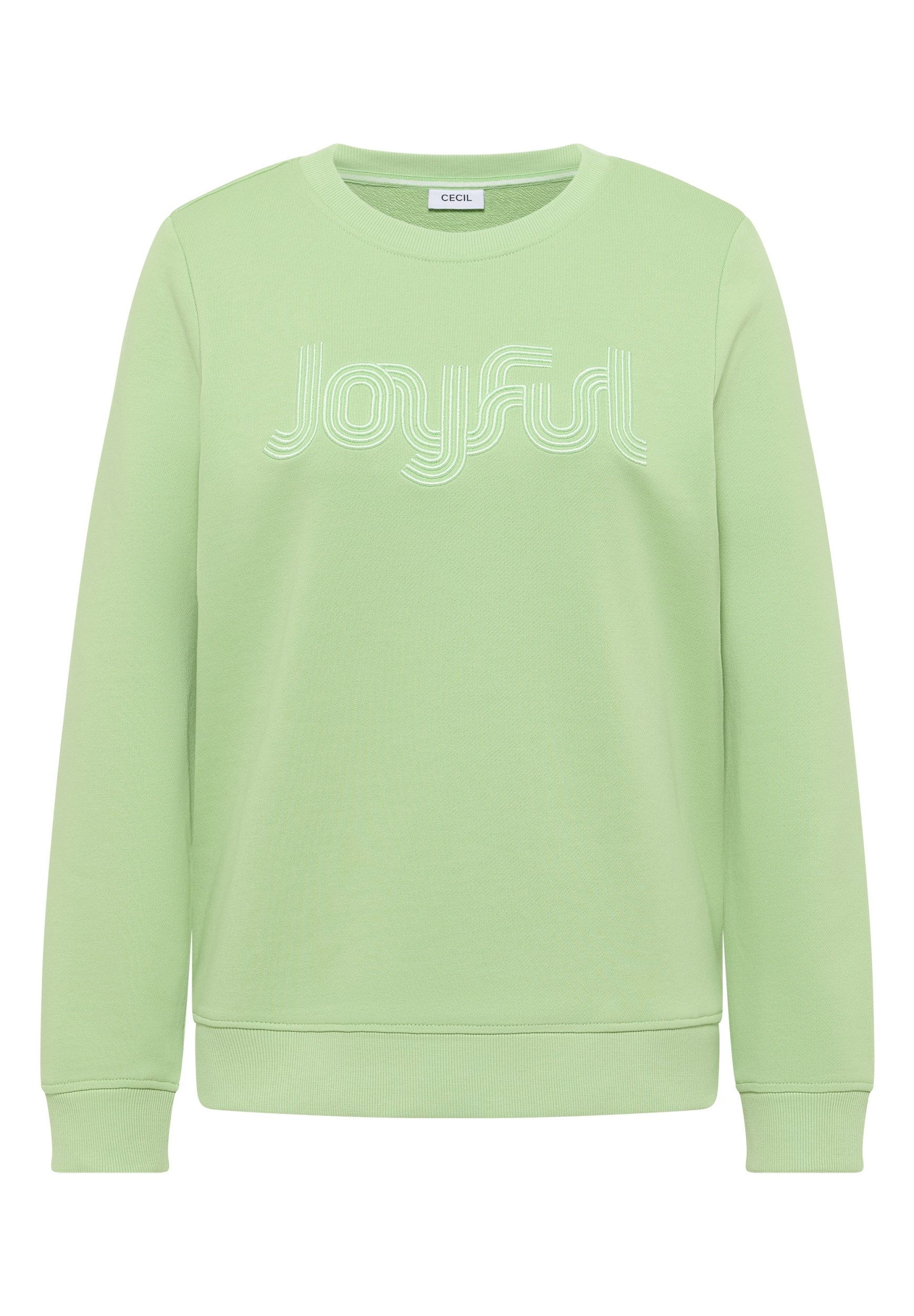 CECIL Sweater Sweatshirt with Embroidery bamboo green günstig online kaufen
