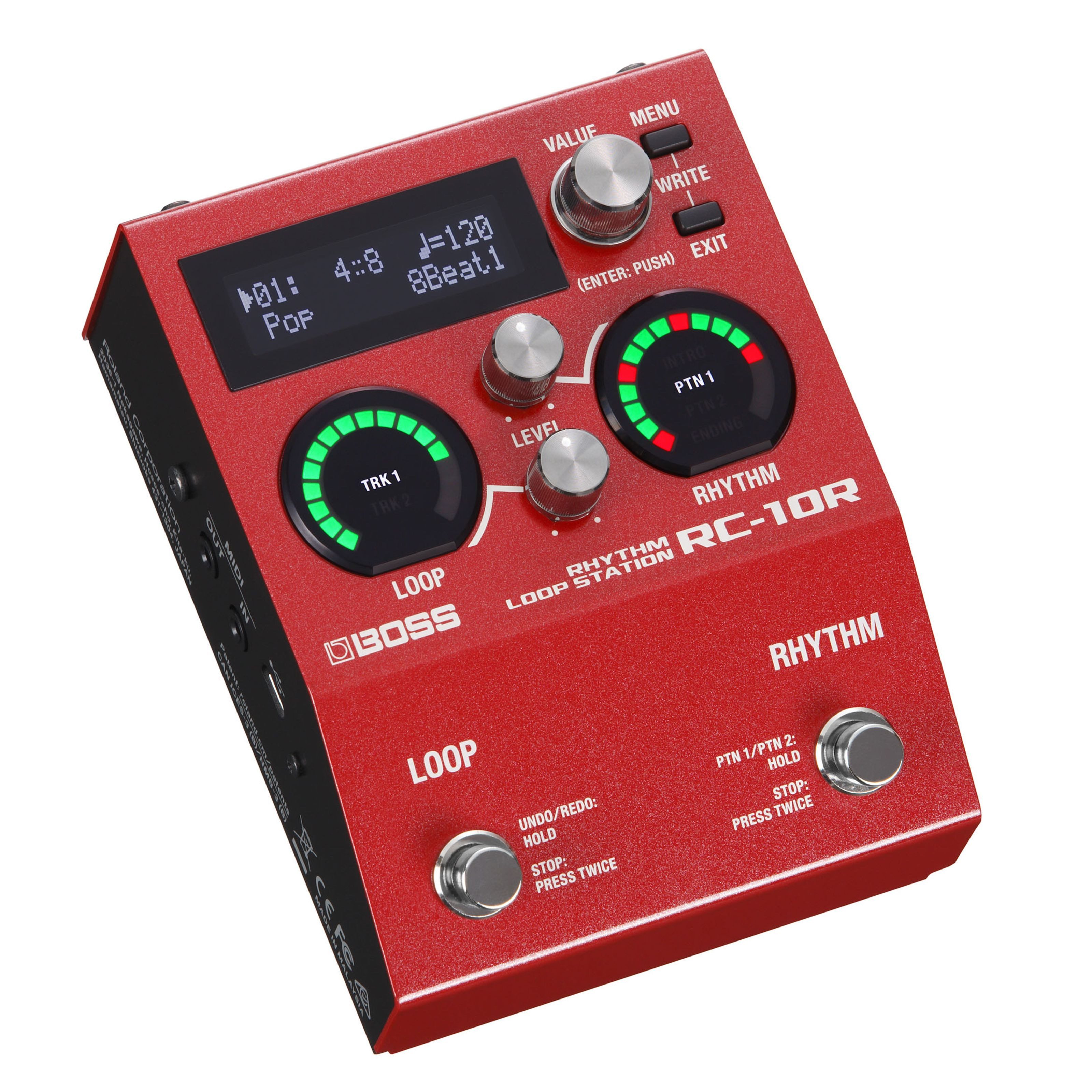 BOSS Musikinstrumentenpedal, RC-10R Rhythm Loop Station - Effektgerät für Gitarren
