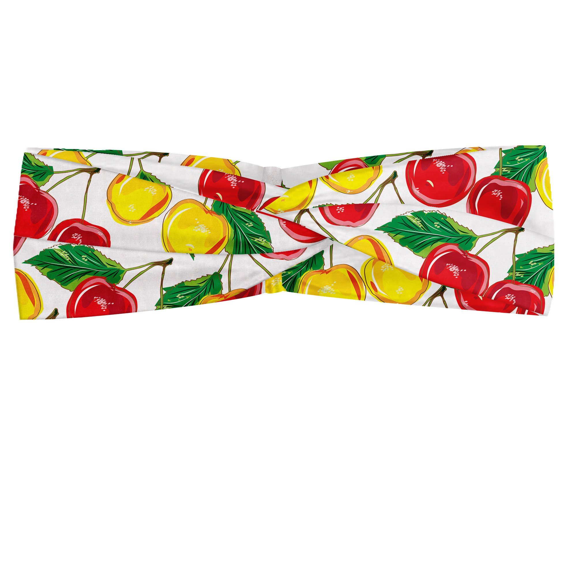 Stirnband Obst Kirschen und Grafik alltags Elastisch Farbige Abakuhaus accessories Angenehme