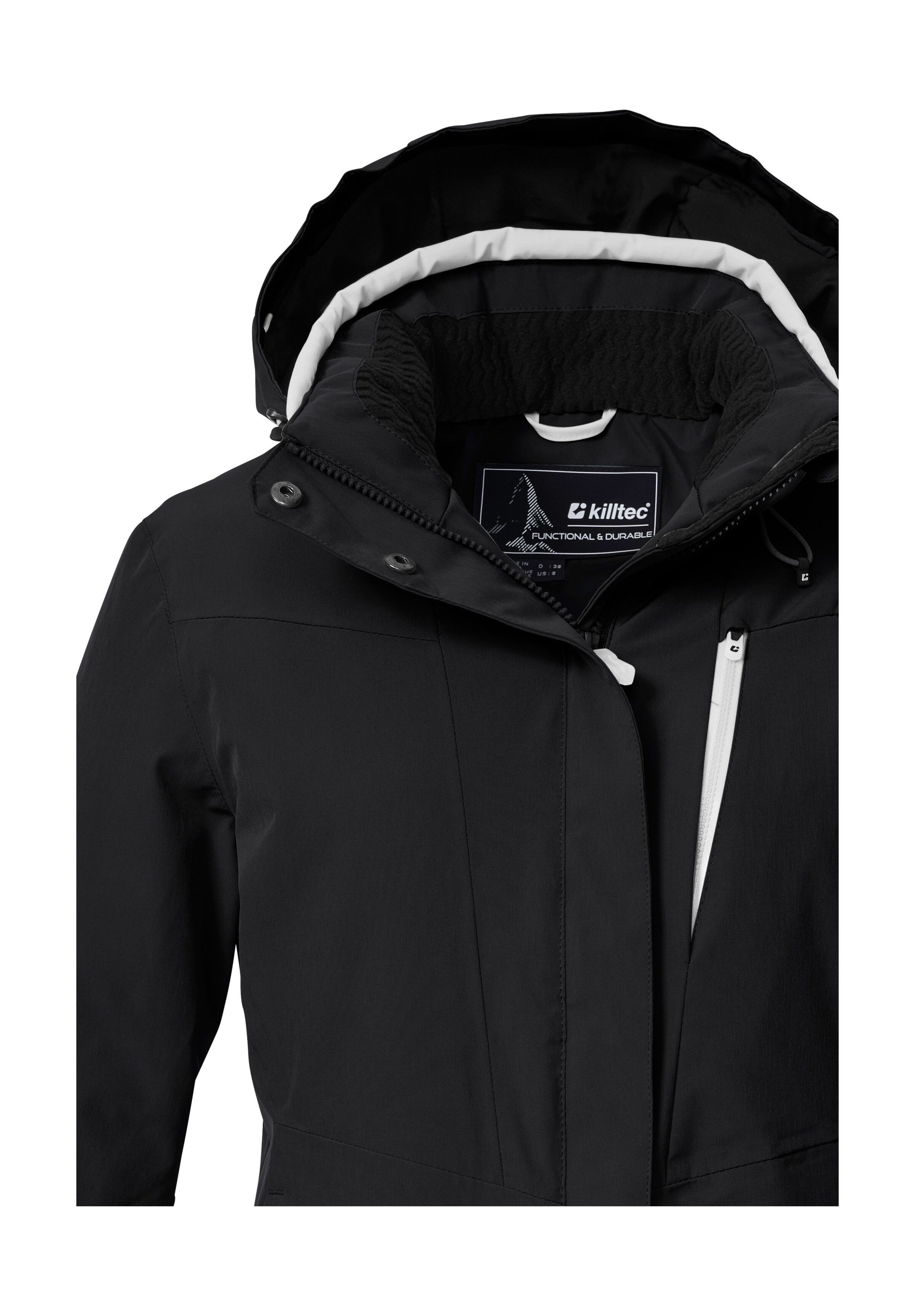 Killtec Skijacke KSW 25 WMN SKI JCKT Atmungsaktive, wasserdichte Skijacke mit abnehmbarer Kapuze