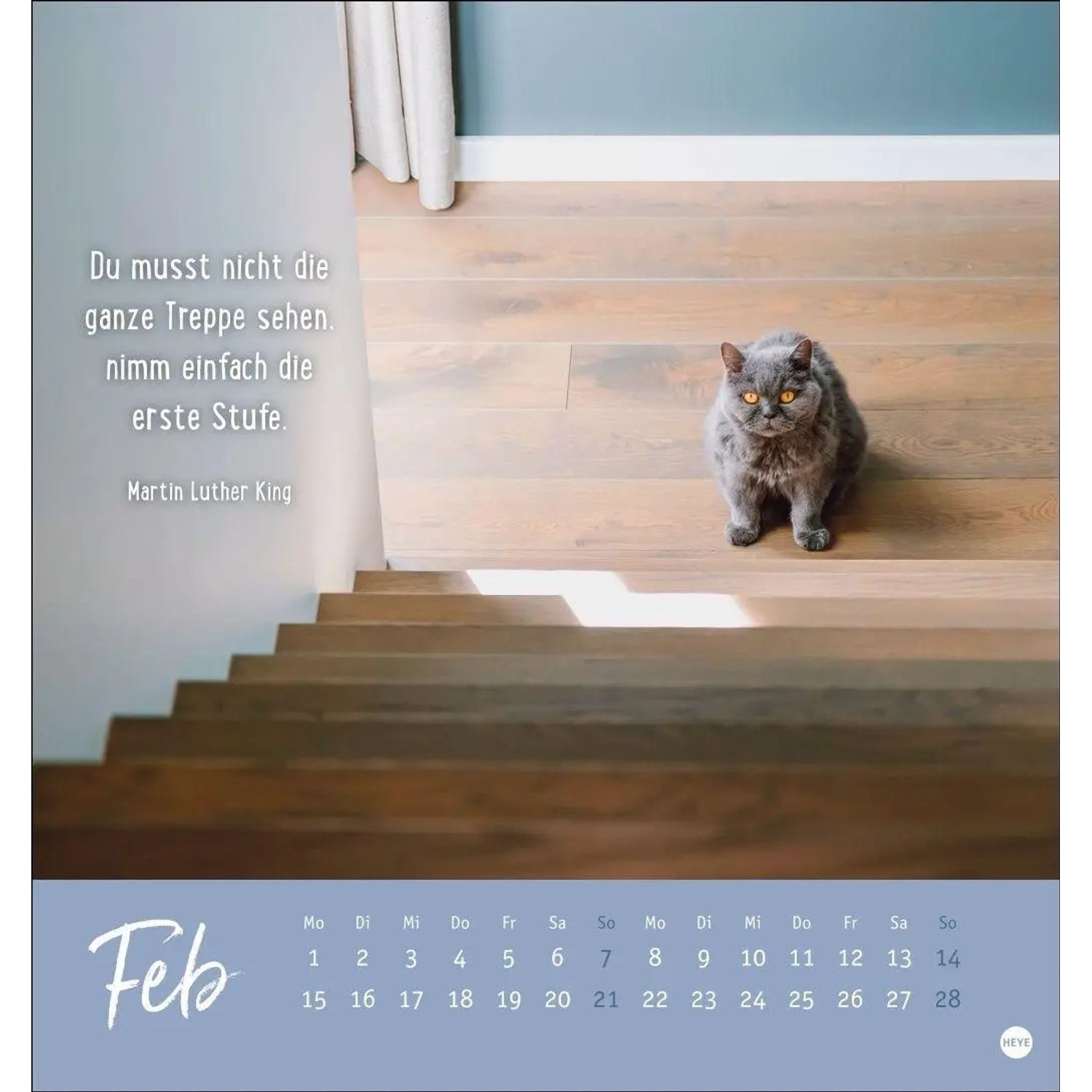 HEYE Wandkalender Never give up! Postkartenkalender 2027 - Durchhalten. Denn alles...