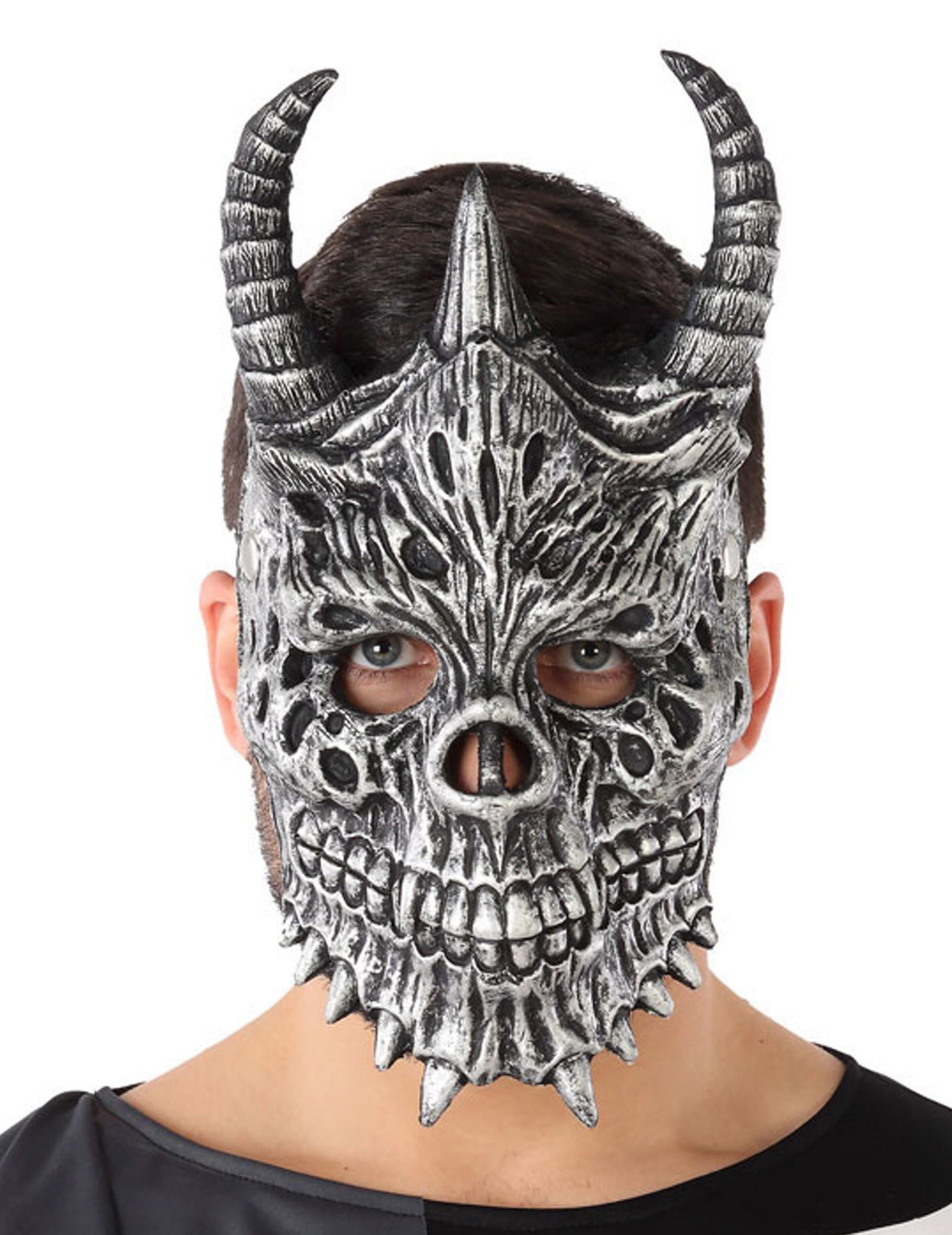 atosa Kostüm Drachen-Maske Halloween-Maske grau