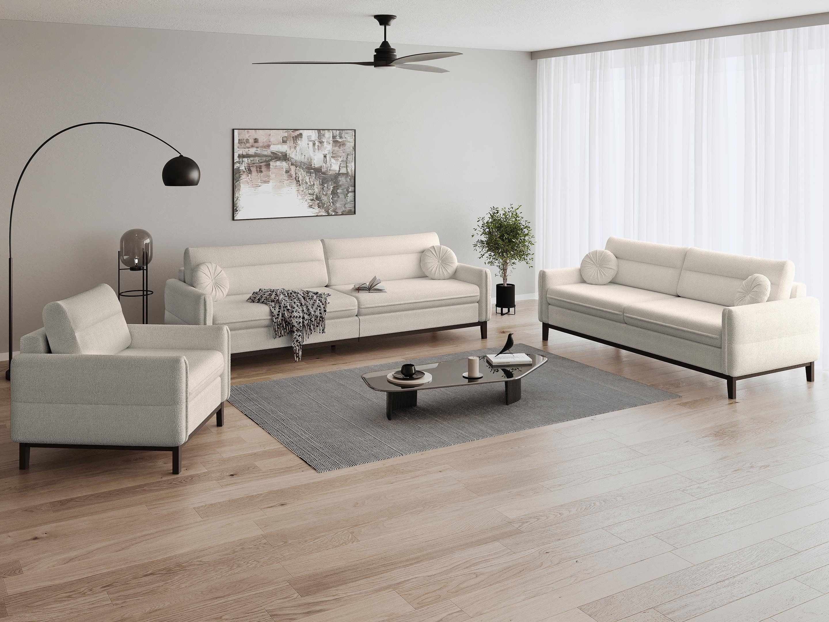 Beautysofa Polstergarnitur Belweder, (Couchgarnitur 321 Möbelset), Sofa 3-S günstig online kaufen