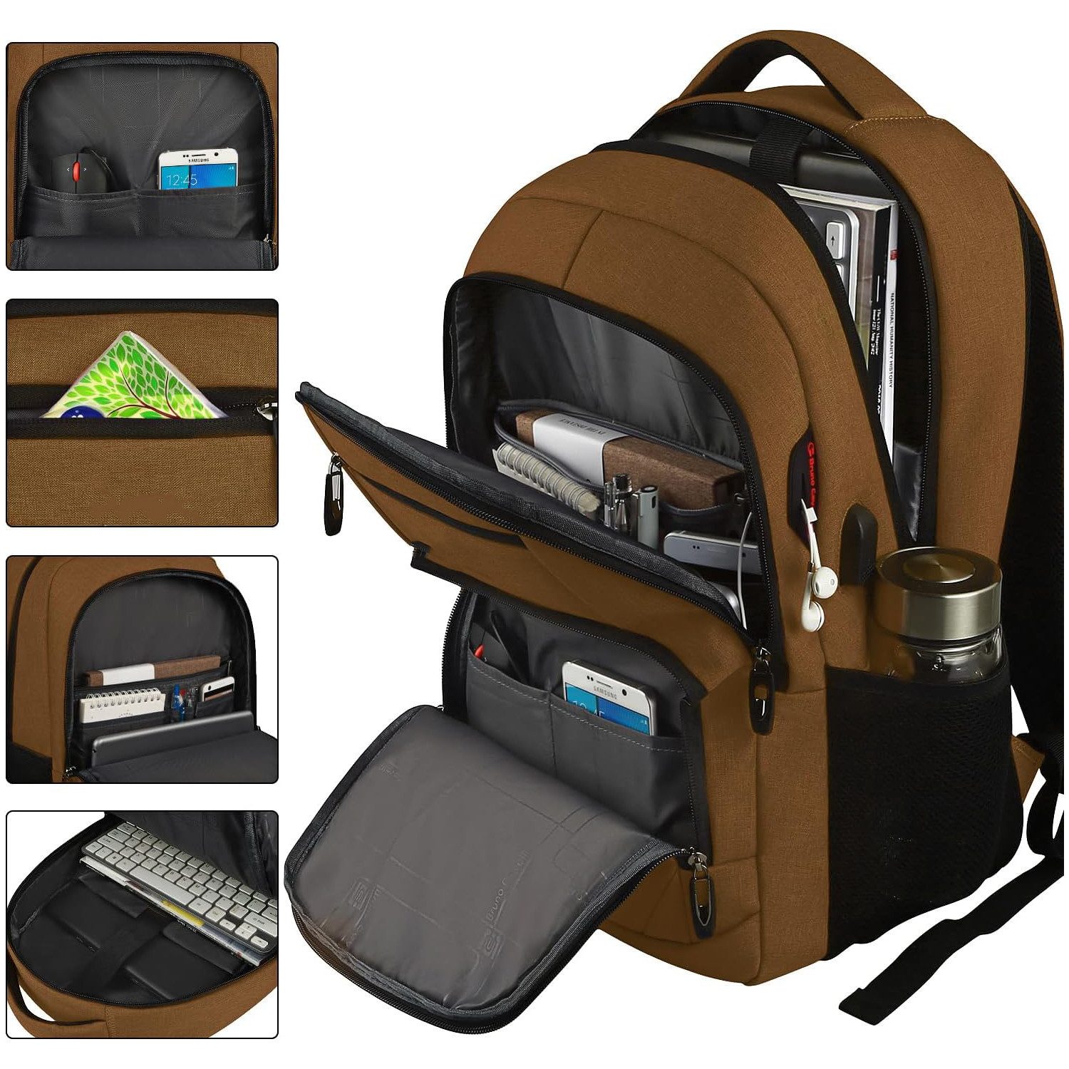 MODFU Laptoprucksack Schulrucksack Laptoptasche Freizeittasche Рюкзаки (Laptop Notebook Tasche Schule Uni Rucksack, 1-tlg., Sportrucksack, mit USB-Anschluss, Anti-Diebstahl, Backpack mit Laptopfach), fur Herren Damen Jungen Teenager Freizeit Arbeit Business Reisen