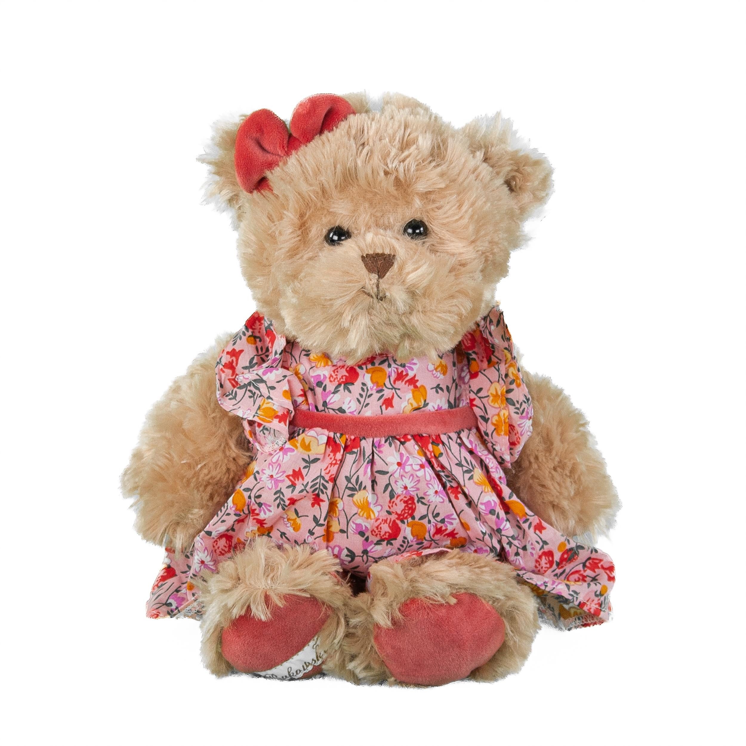 Bukowski Kuscheltier Bukowski Teddybär Elisa weiß/pink mit Kleid 25 cm