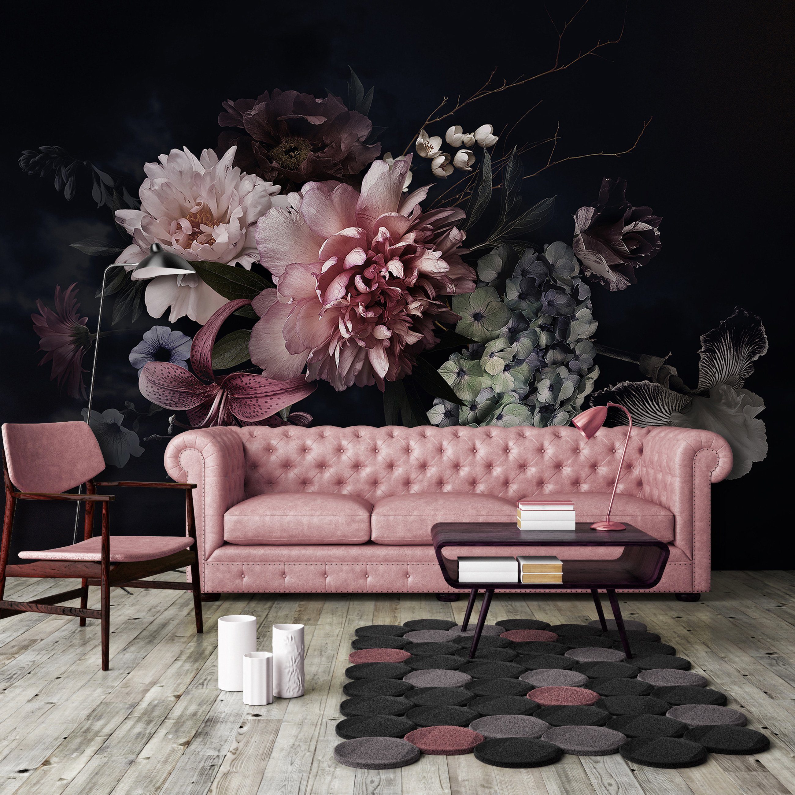 Wallarena Fototapete Blumen Vintage Blumenstrauß 3D EFFEKT Vlies Tapete für günstig online kaufen